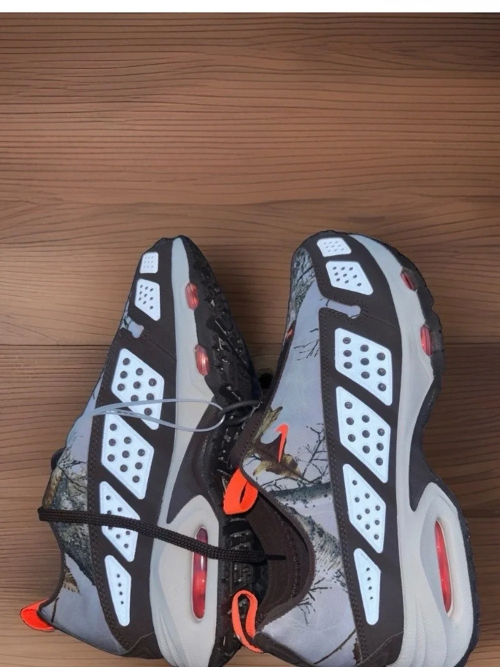 Nike Women's White Black Brown Athletic Shoes with Coral Accents NWOT